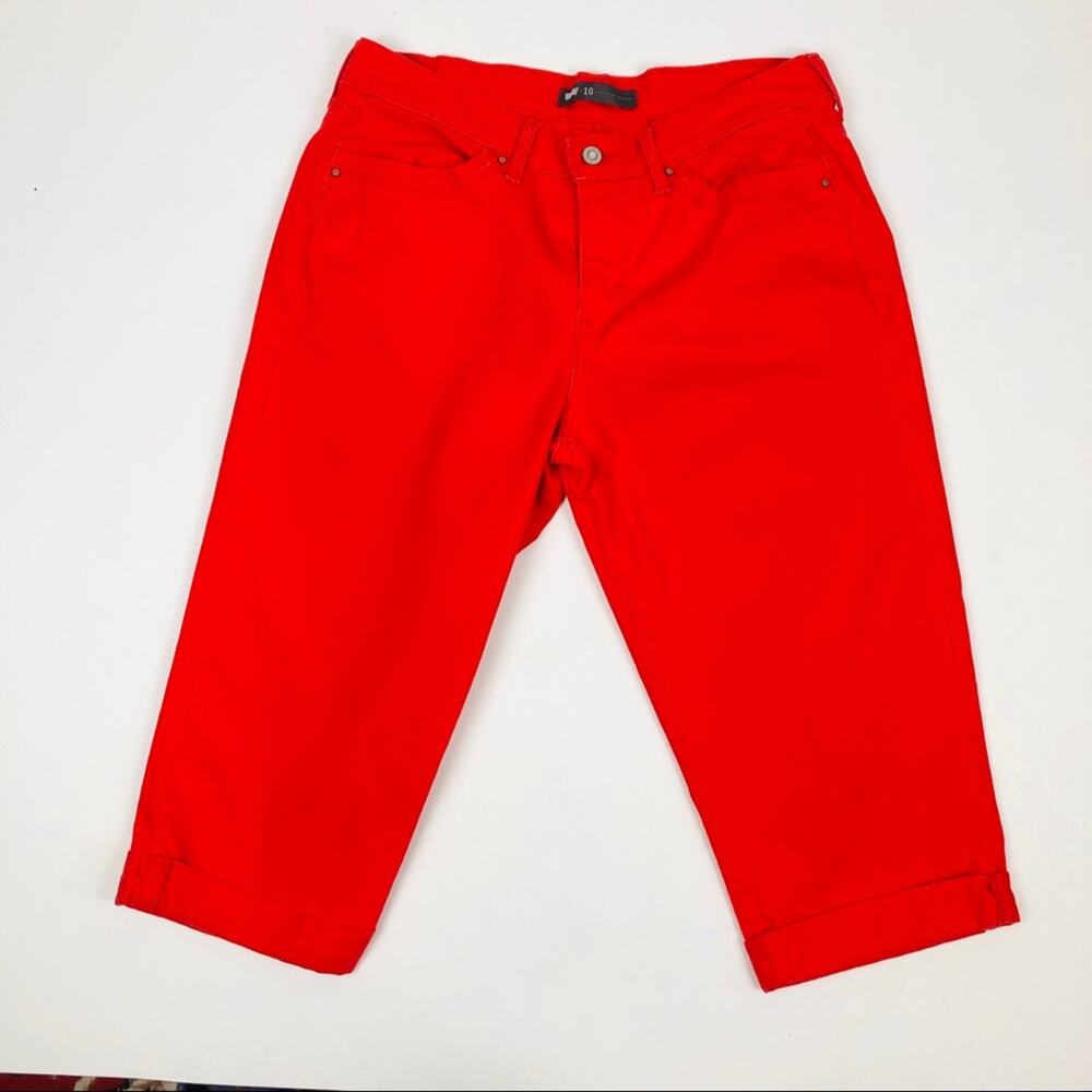 Levi’s Red Cropped Capri Jeans Size 10 - image 3